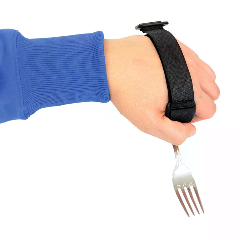 Aid Utensil Cuff Holder Strap Elastic Eating Assistance Cuff Spoons Forks Knife Fixing Nylon Band For Patients Elderly Disabled