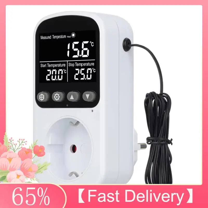 ~Latest Model Thermostat Socket Outlet Digital Temperature Controller 16A With Timer Sensor Probe Heating Cooling Switch Backlig