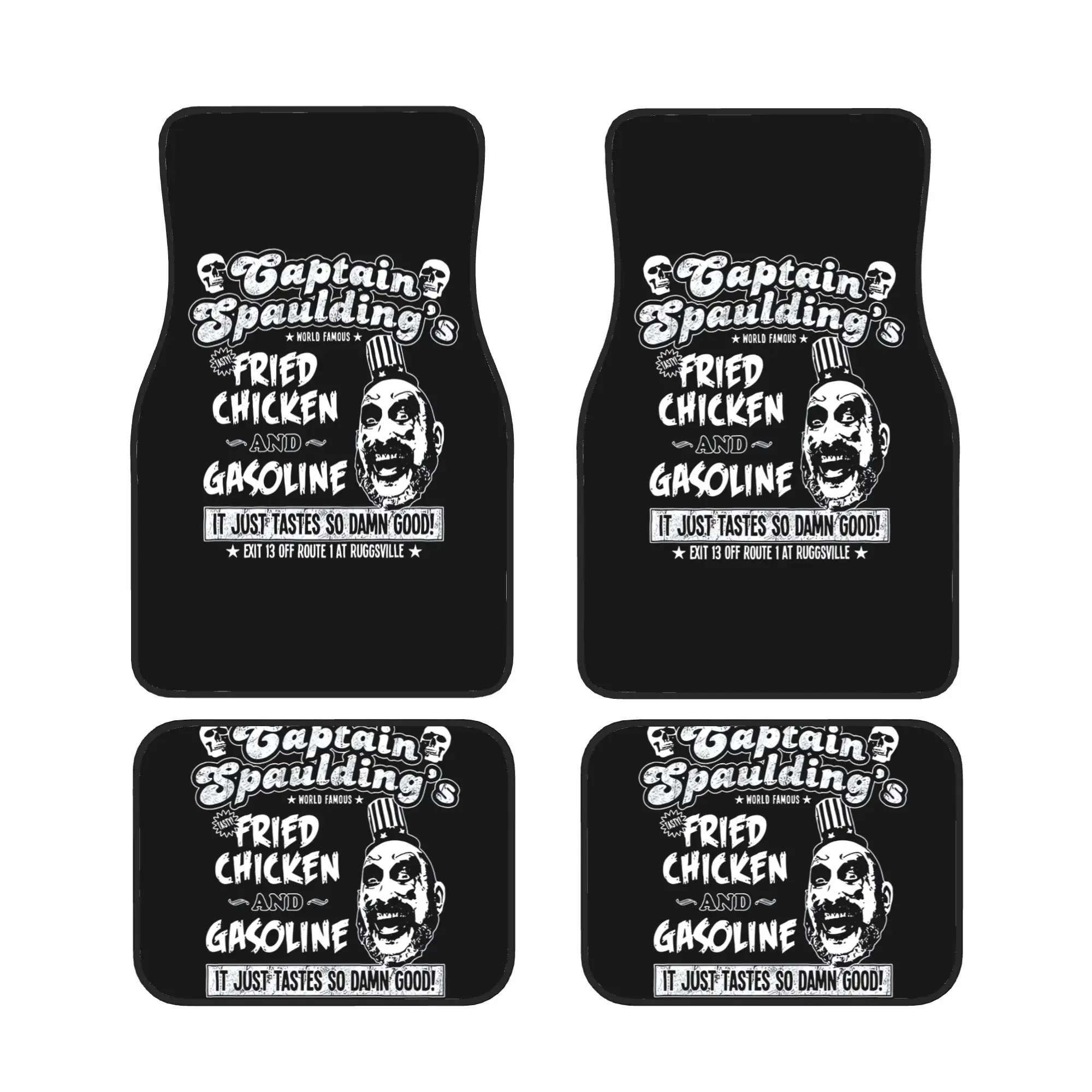 Captain Spaulding Complete Four-Piece Car Mat Set, Chic Bold Trendy Aesthetic, Distinctive Playful Text Design, Universal Fit Fo
