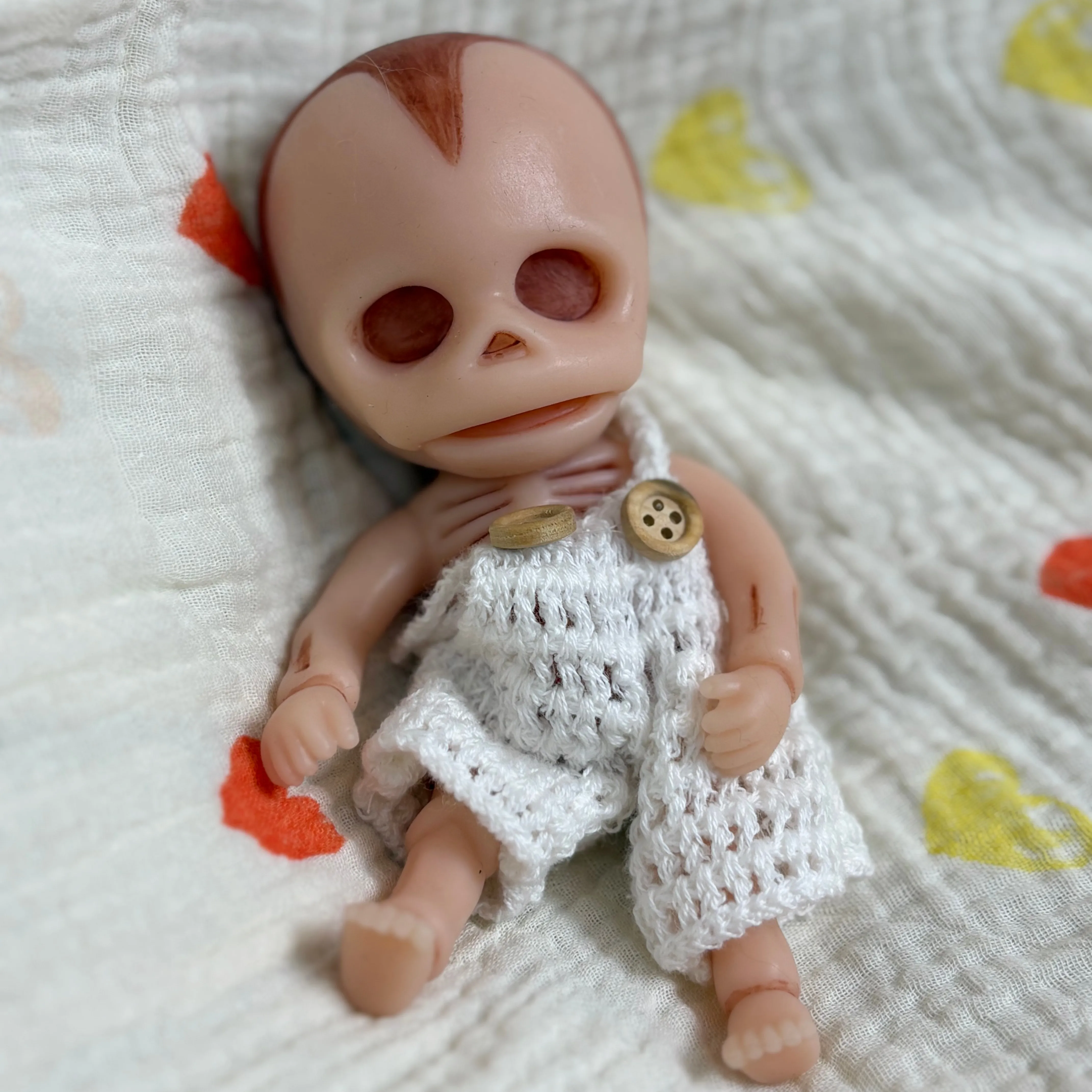 6 Inch/15 cm Washable Full Silicone Skeleton Monkey Doll, Hand Painted Vivid Skin Soft Realistic Figure, Bebe Reborn De Silicona - view 4