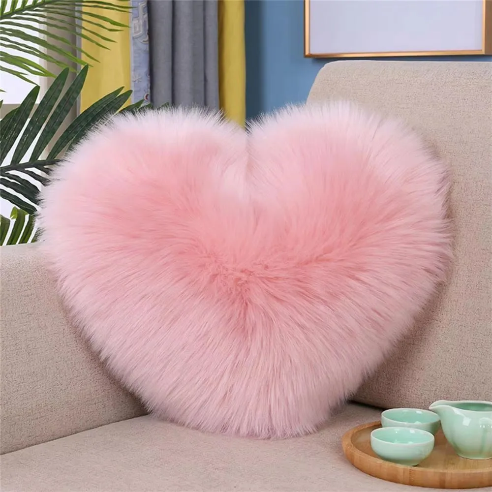 50*40cm Soft Fur Hand Rest Nail Art Table Mat Pink Heart Long Haired Washable Cushion ,taking Photos，Nail Practice Hand Pillow