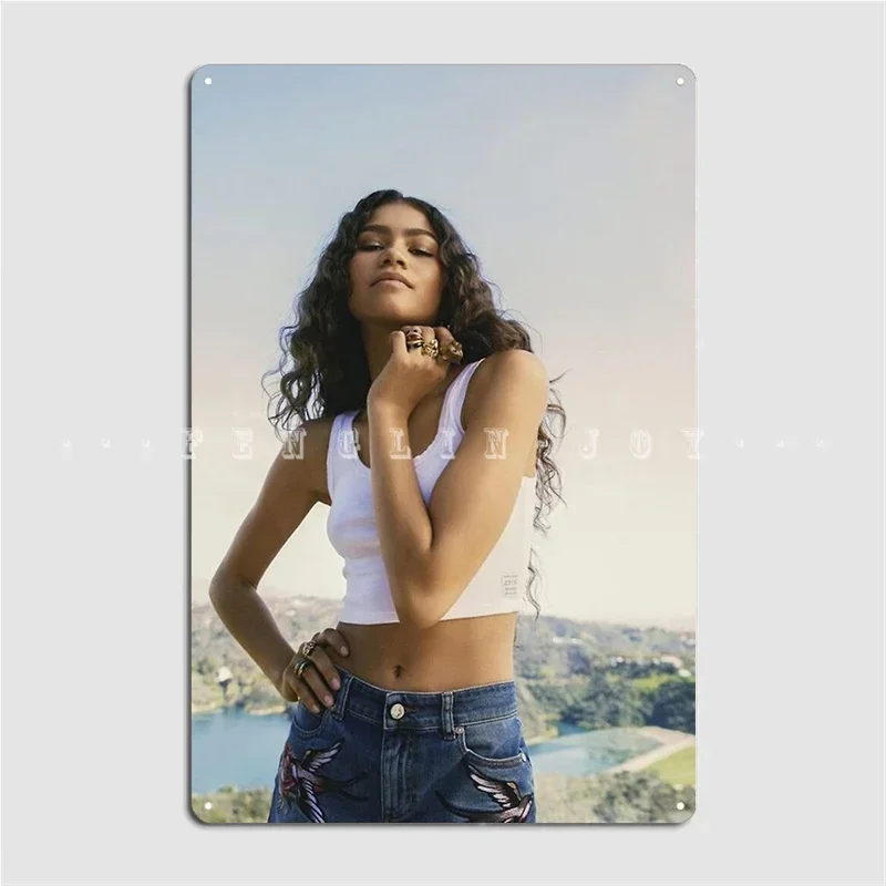 Zendaya Poster Metal Plaque Cinema Garage Mural Create Poster Tin Sign Poster