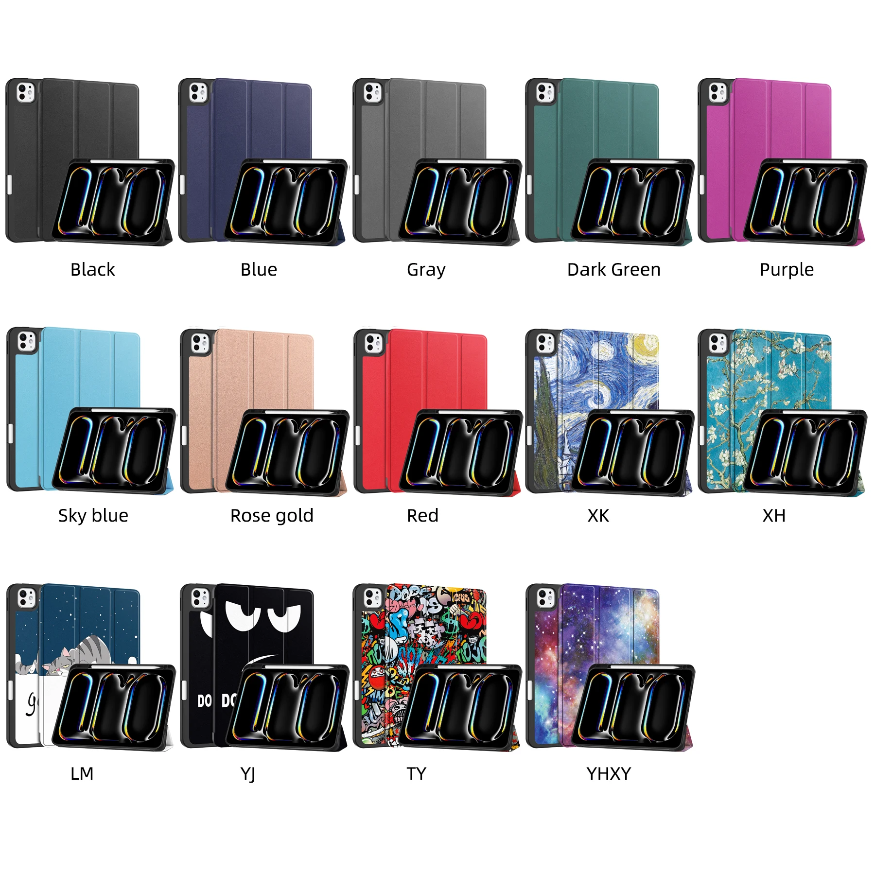 

Funda For iPad Air 11 Pro11 M4 iPad 10 2022 10th Generation Air5 Tri-Folding Stand Case Smart Pencil Holder Cover TPU Back Shell