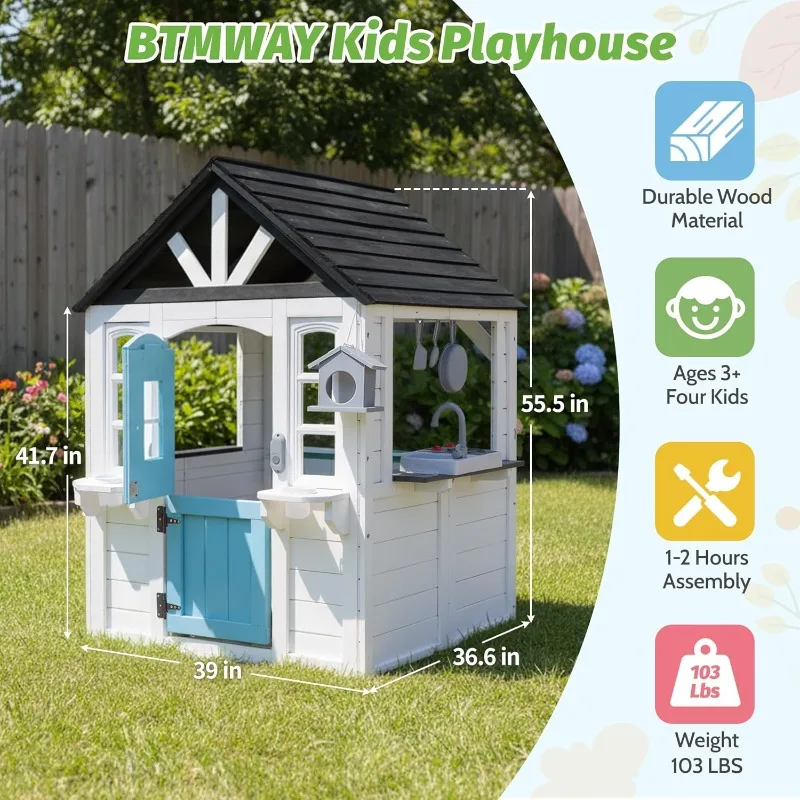 Wooden Kids Playhouse Cottage 5