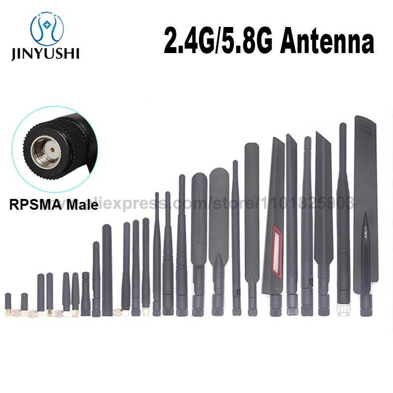 2Pcs 2.4Ghz Antenna WiFi External 2.4G Stick Type ABS RPSMA male High Gain 2400Mhz For ZigBee Bluetooth Module