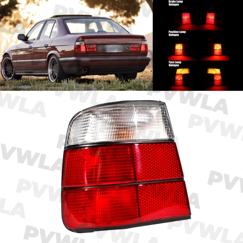 For BMW 5 Series E34 518i 520i 525i 525ix 530i 535i 540i 1988 1989 1990-1995 Left Outer Side Halogen Tail Light Lamp Assembly