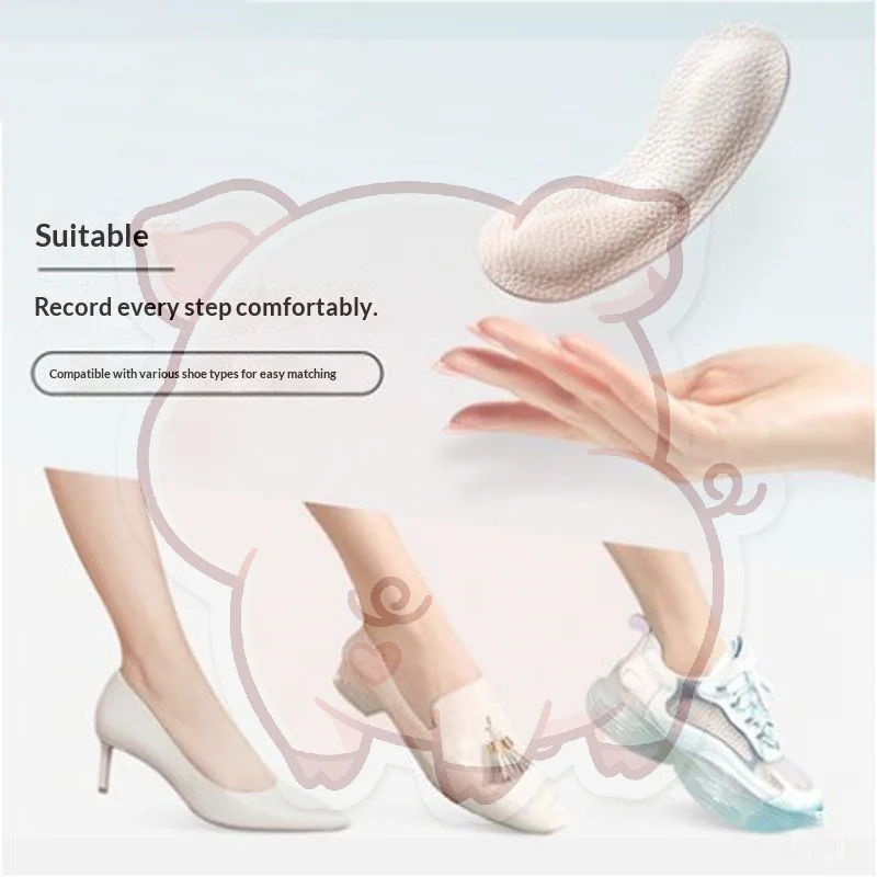 Ultra-Soft Cowhide Heel Protectors Adhesive Non-Scratch Foot Pads for Sneakers High Heels Leather Shoes Student Use