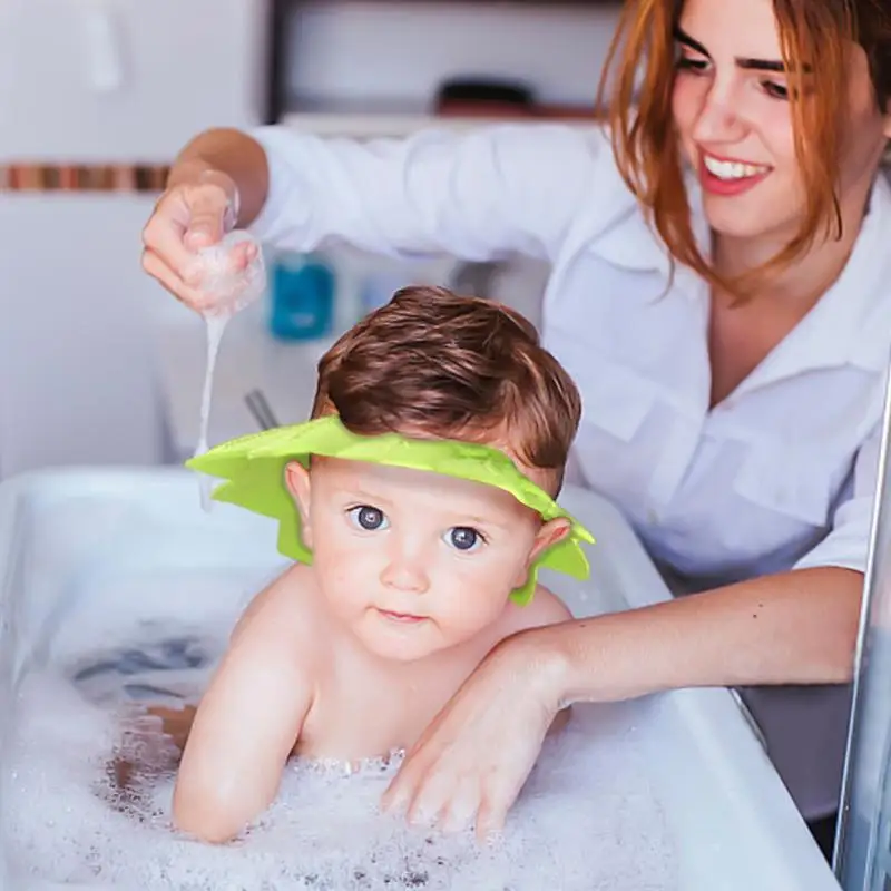 เด็กวัยหัดเดินผมซักผ้า Shield หมวกอาบน้ําหมวก Bath Visor สําหรับเด็กวัยหัดเดินน่ารักหัวอาบน้ําหมวก Visor ชุดว่ายน้ําป้องกัน Eye หูแชมพู