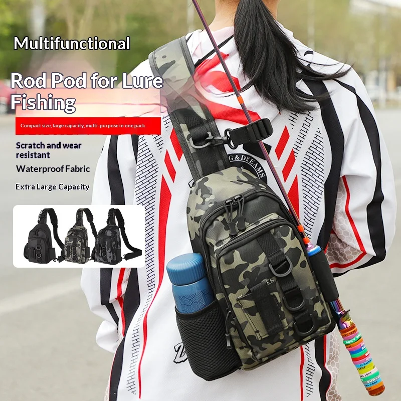 

Multifunctional leisure travel portable shoulder fishing bag chest bag satchel outdoor sports camouflage tactical chest bag