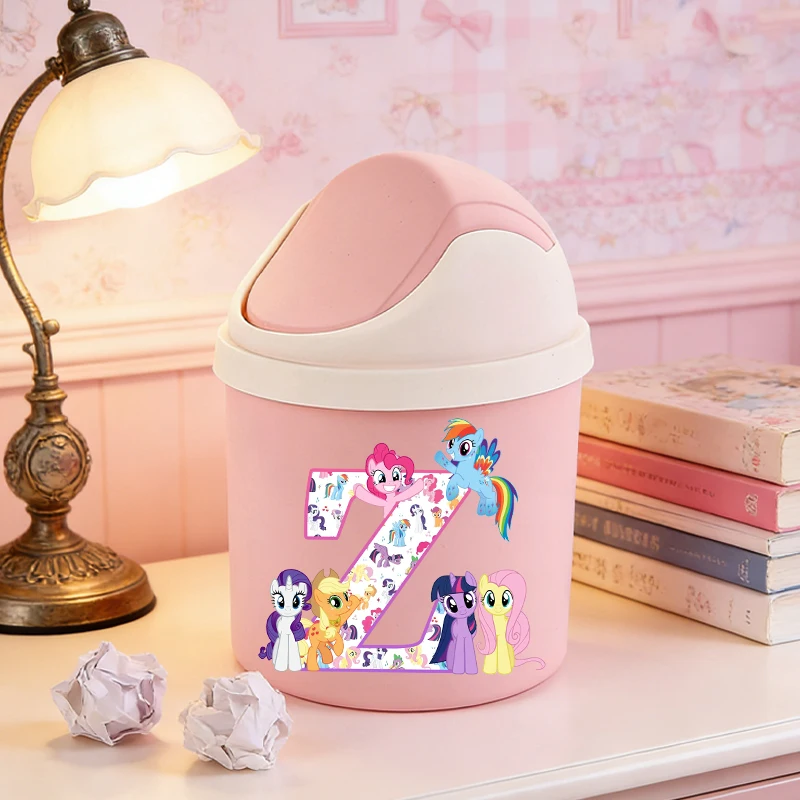 

Мусорное ведро My Little Pony: милый единорог, буквы A-Z, автомобильный контейнер для мусора, настольный органайзер для девочек, контейнер для отходов, домашний контейнер для хранения, подарок