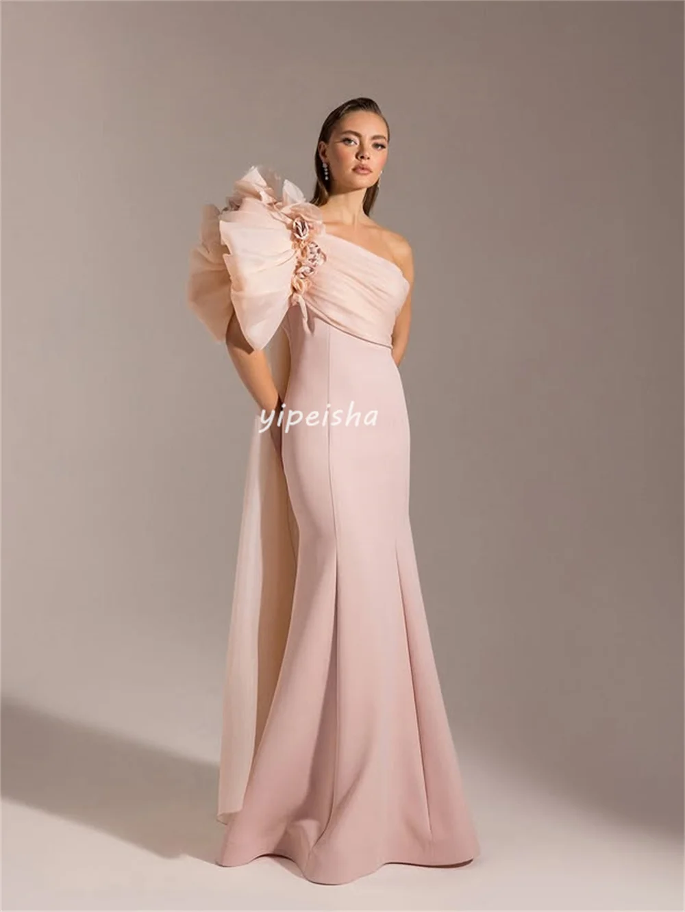 Элегантный одинаковый трикотаж ручной работы по индивидуальному заказу, длинные платья русалки на одно плечо, классические сексуальные платья на заказ