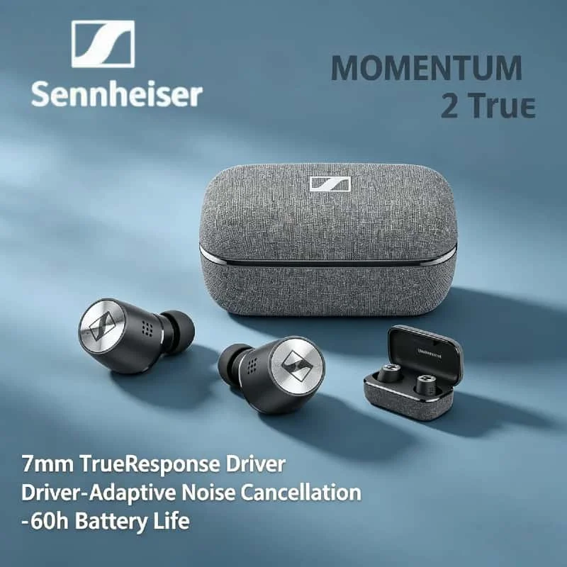 SENNHEISER MOMENTUM 2 True Wireless Earbuds Active Noise Cancelling Bluetooth 5.1 HiFi Stereo 107dB Headphones 2026 New Version