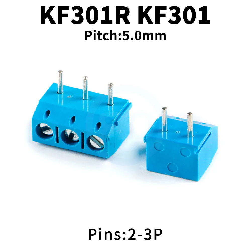 

(10 pcs) KF301R 5.0MM Curved Insert 300V/16A 5.0mm Pitch Screw Type PCB Terminal Block Splicable KF301-5.0 2-3Pin