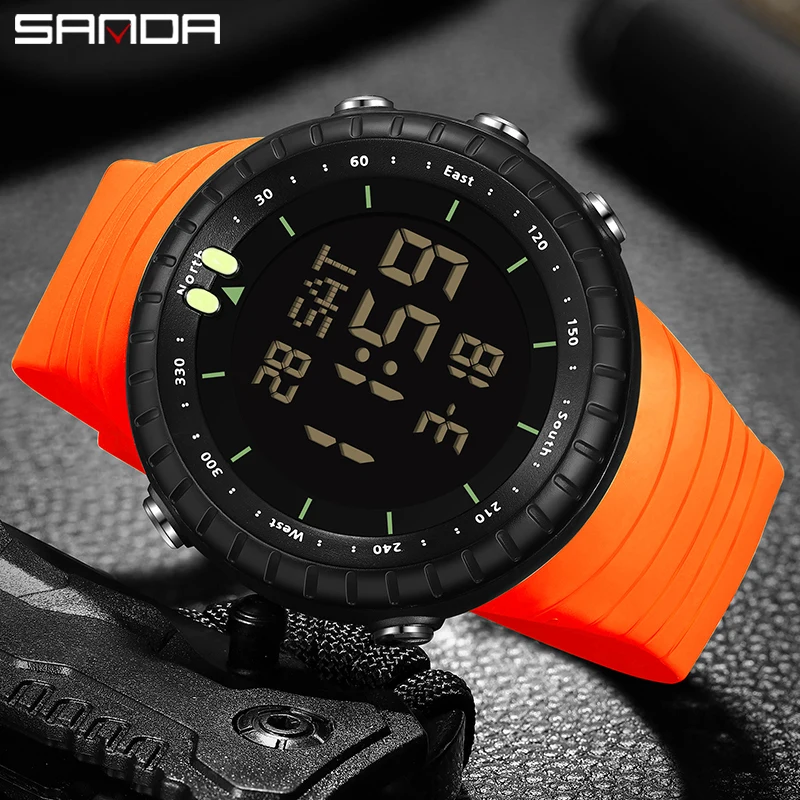 SANDA Brand Outdoor Men\'s Sports Watch Luxury Waterproof Military Display Clock Man Watches LED Digital Electronic Wristwatch