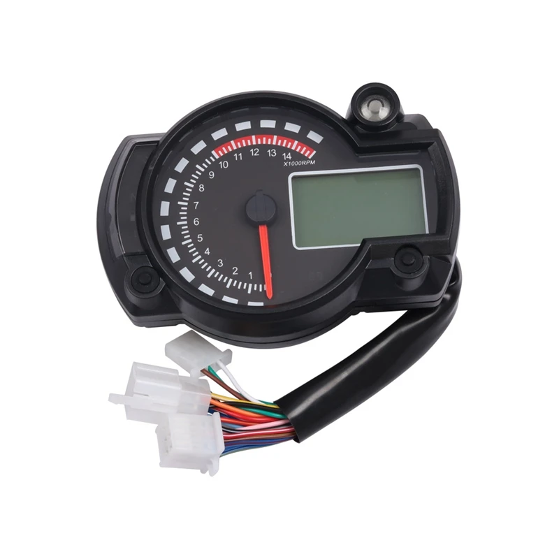 Universal Motorcycle Lcd Digital Meter Odometer Tachometer Speedometer 14000RPM Gauge With Bracket