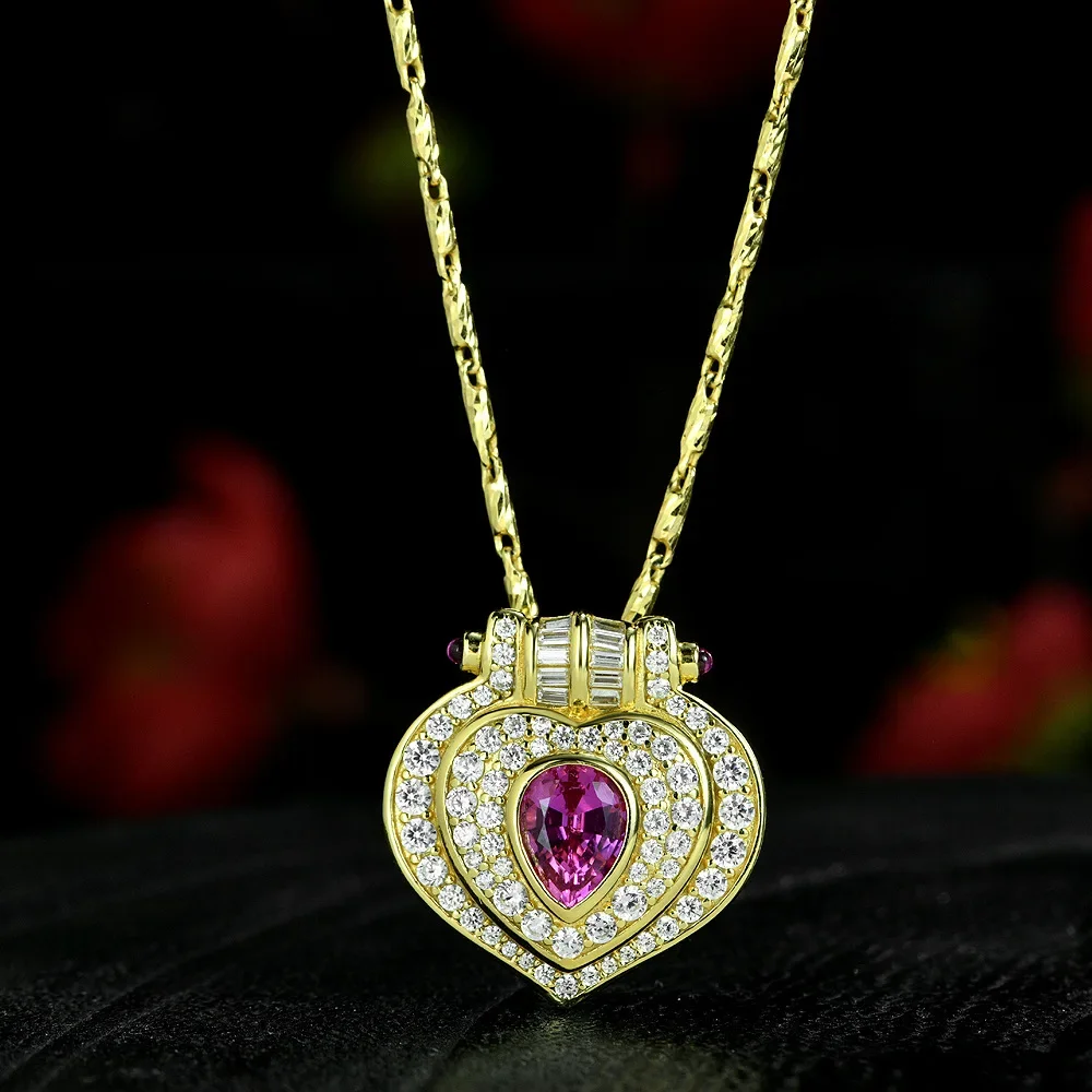 

New S925 Silver 6 * 8 Water Drop shaped 2ct Blue Treasure Exquisite and Compact Heart shaped Pendant marry Jewelry
