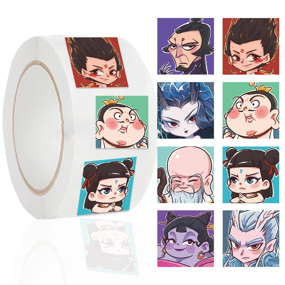 500 ピース/ロール Ne Zha 2 漫画報酬ステッカーシールラベル装飾ステッカー電話ケースノートブックアニメ映画デカールキッズギフト