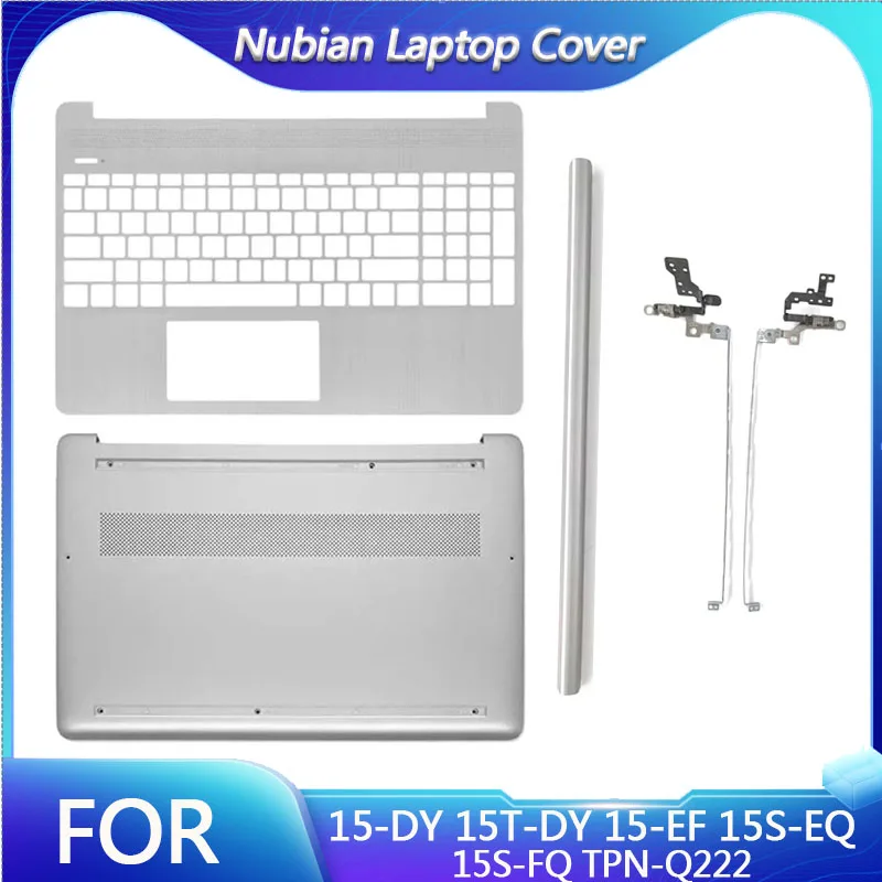 For 15-DY 15T-DY 15-EF 15S-EQ 15S-FQ TPN-Q222 Palmrest Bottom Case  Hinges Silver