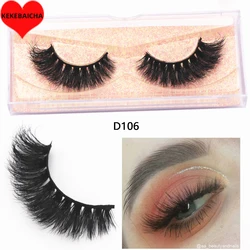 Faux-cils 3D en vison véritable, naturels, épais, durables, duveteux, maquillage, beauté