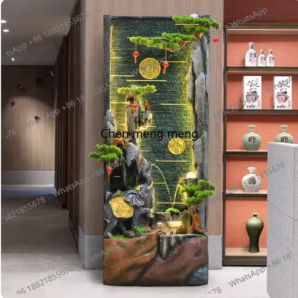 G153 Rockery floor-to-ceiling flowing water ornament, screen porch circulation water feature, water curtain wall fountain