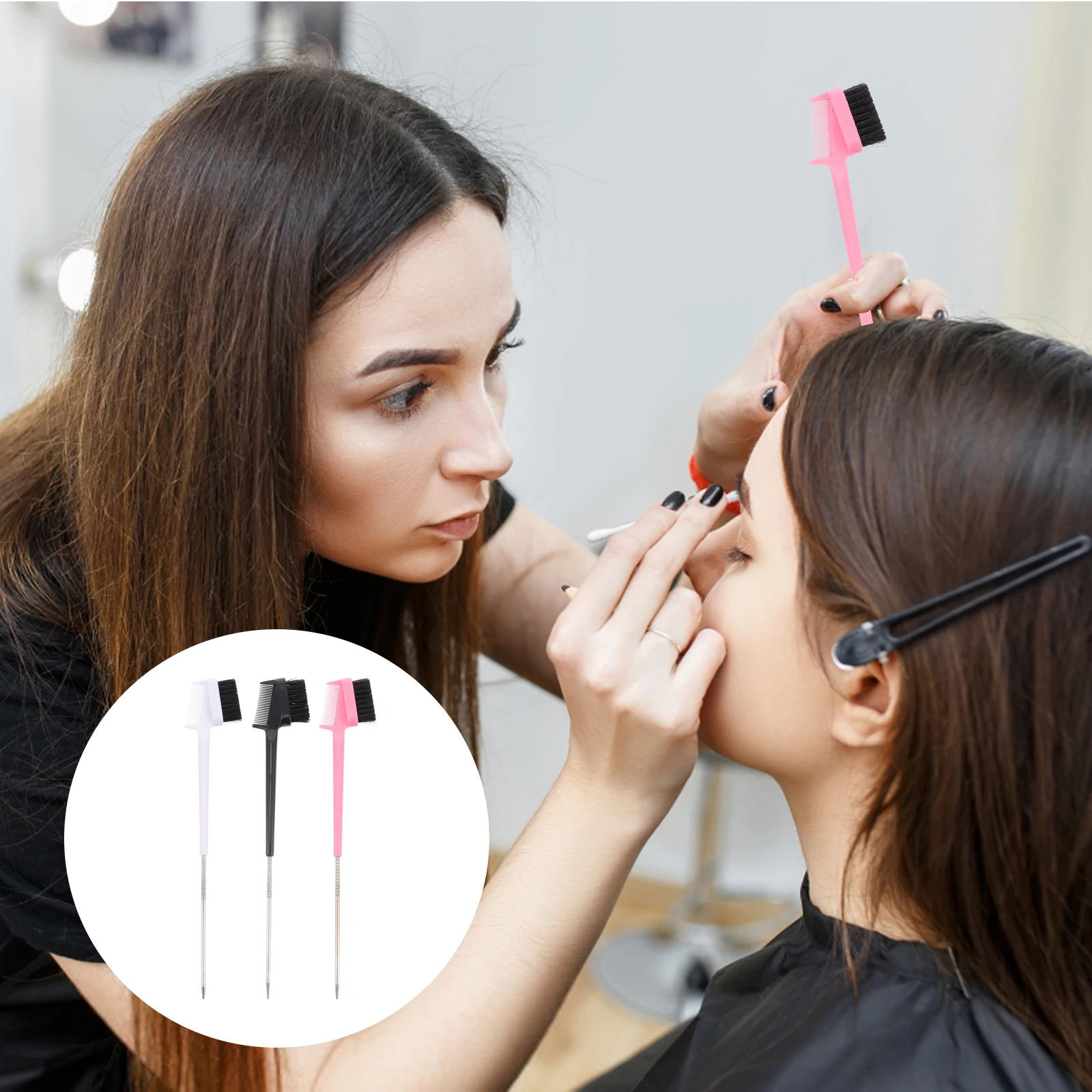 3 قطعة مشط الحاجب فرشاة الماسكارا مزدوجة رئيس ماكياج أداة ل الحاجب الاستمالة رمش تنظيف ثنائي الغرض رمش فرشاة تسريح