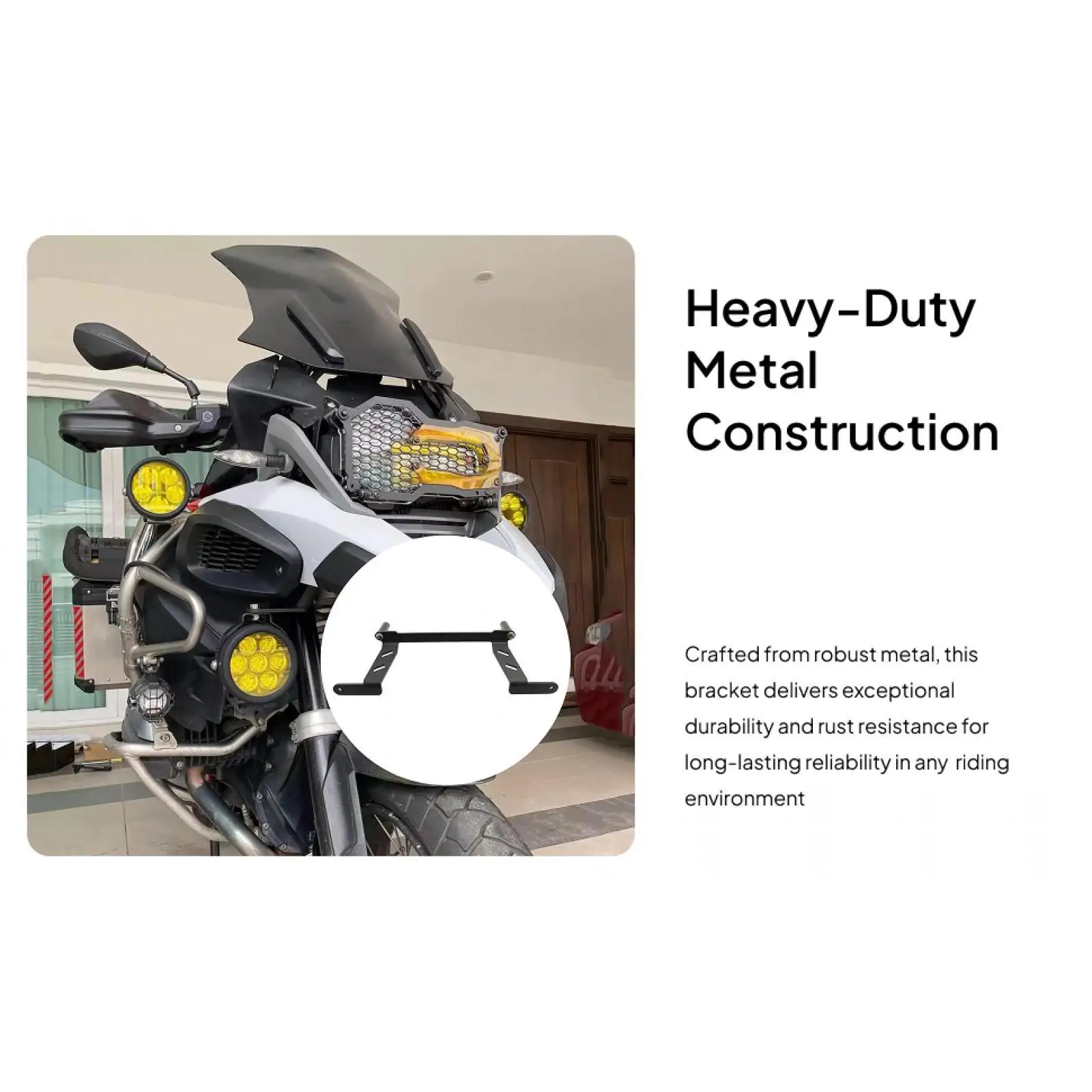 Supporto per fendinebbia ausiliario per moto Staffa in metallo nero Stent per lampada facile da installare per R1250GS LC Adv 2019 2020