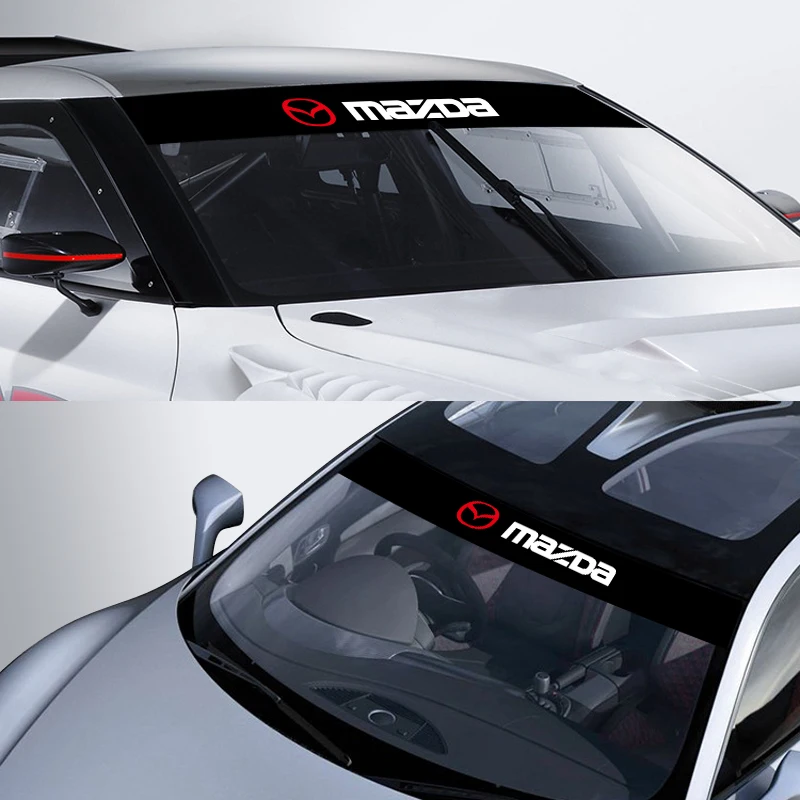 1 قطعة نافذة السيارة الأمامية الخلفية ملصق مقاوم للماء ظلة الزجاج الأمامي مائي لمازدا 2 3 4 5 6 7 8 9 323 626 CX-3 MX-5 30 RX-8 Axela