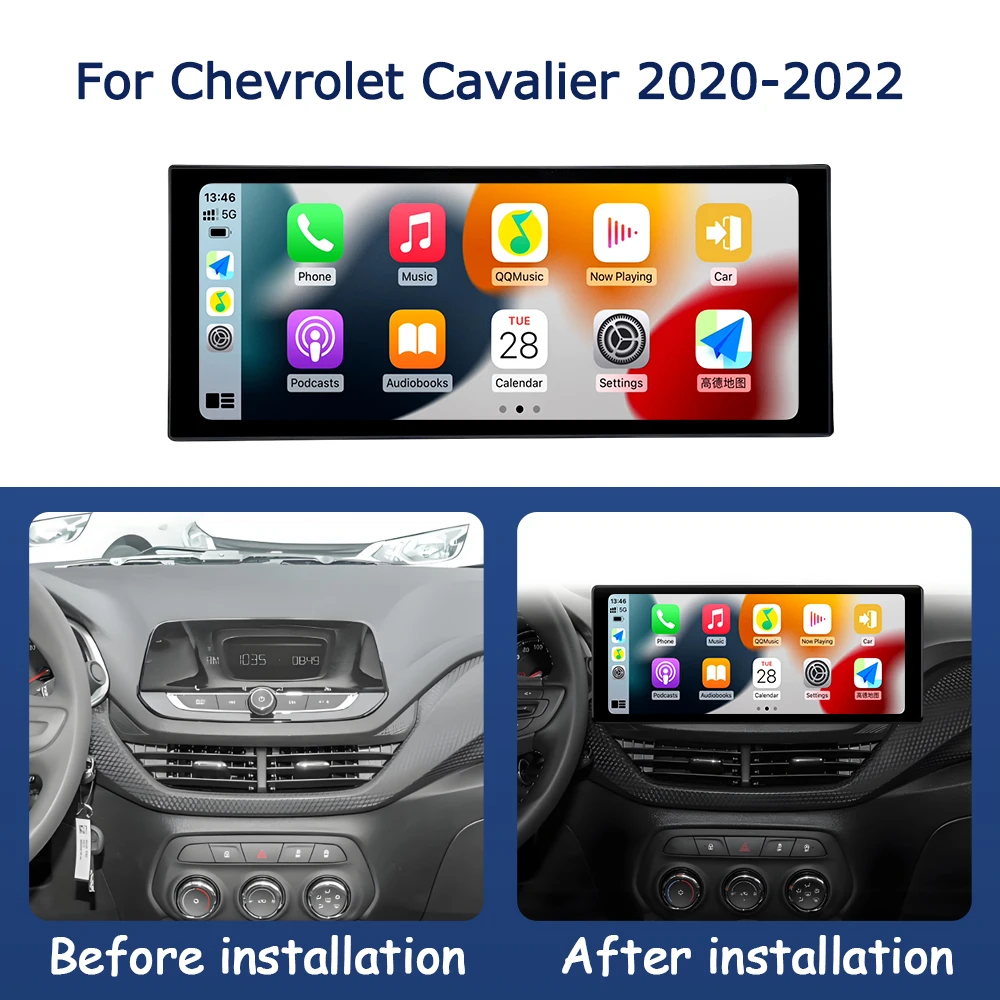 QLED 2400*900P Intelligent Car Display Screen for Chevrolet Cavalier 2020 - 2022 Multimedia Player GPS Navi Carplay Android Auto
