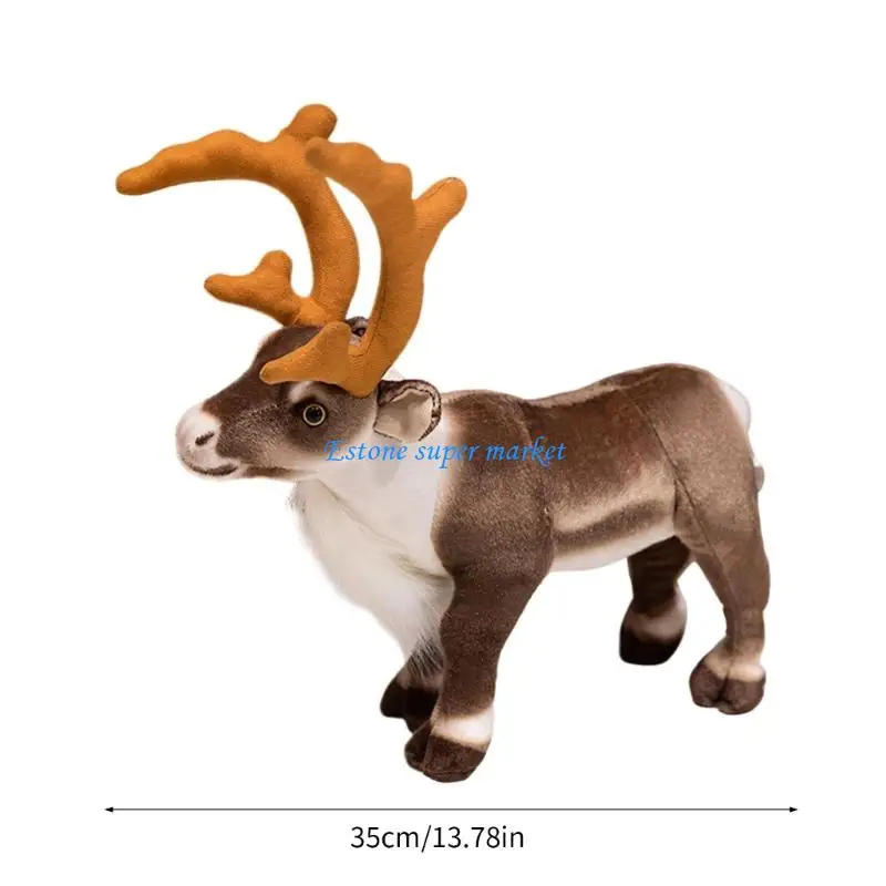 090B Trẻ Nai Sừng Tấm Sang Trọng Búp Bê Đi Ngủ Đồng Hành Thú Nhồi Bông Tuần lộc Quà Tặng Giáng Sinh