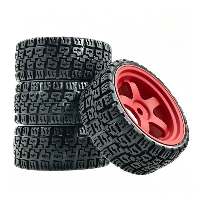61mm 1/101/12 RC Rally Car Pre-Mounted Rubber Tyre Kit Compatible for Tamiya  D5 P12 RX12 L4 RC On-Road