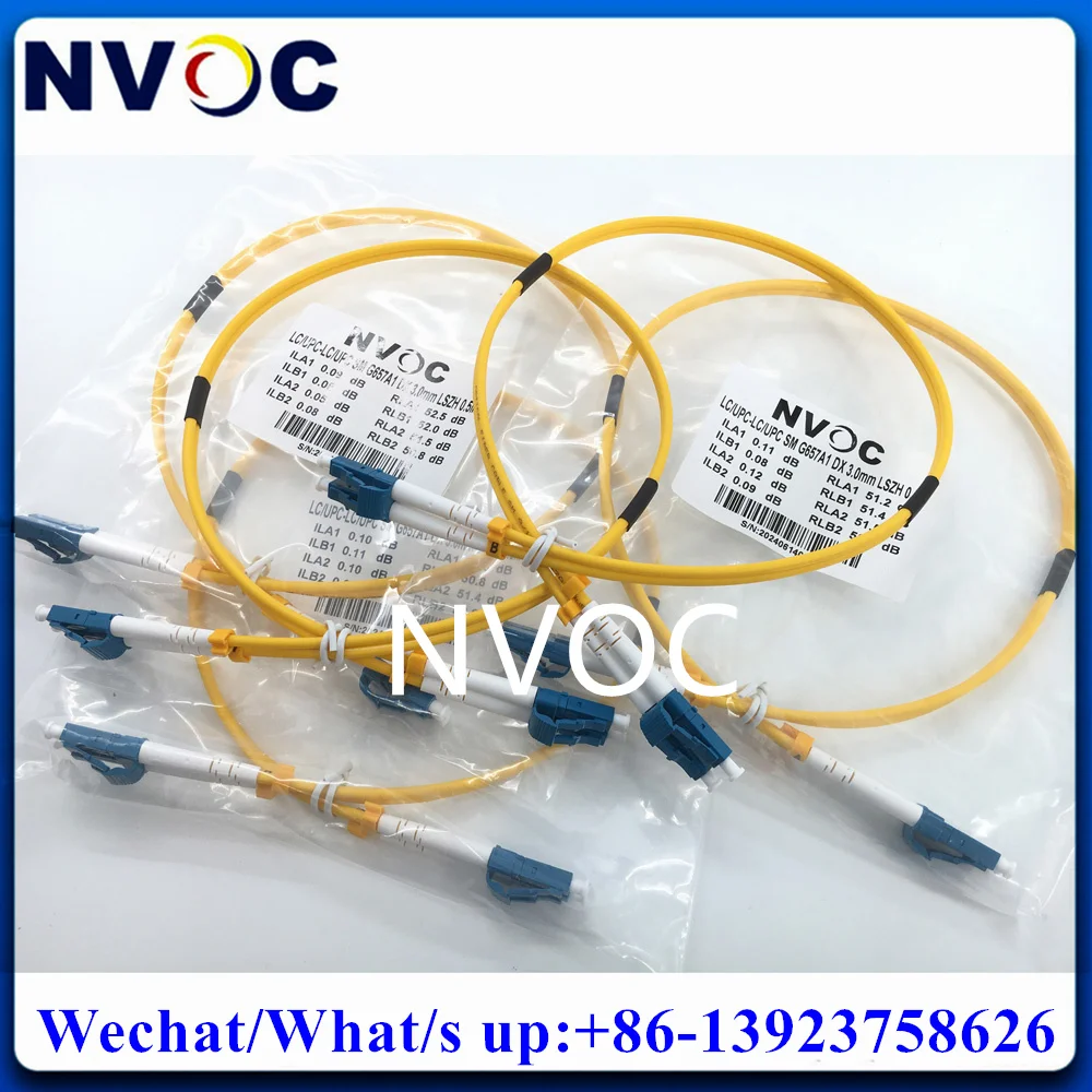 58Pcs Single Mode,G657A,Duplex,0.5/3M,3.0mm,LSZH,LC/UPC-LCUPC Fibre Optic Patch Cord,SM DX LC-LC 0.5Mts Fiber Jumper Connector