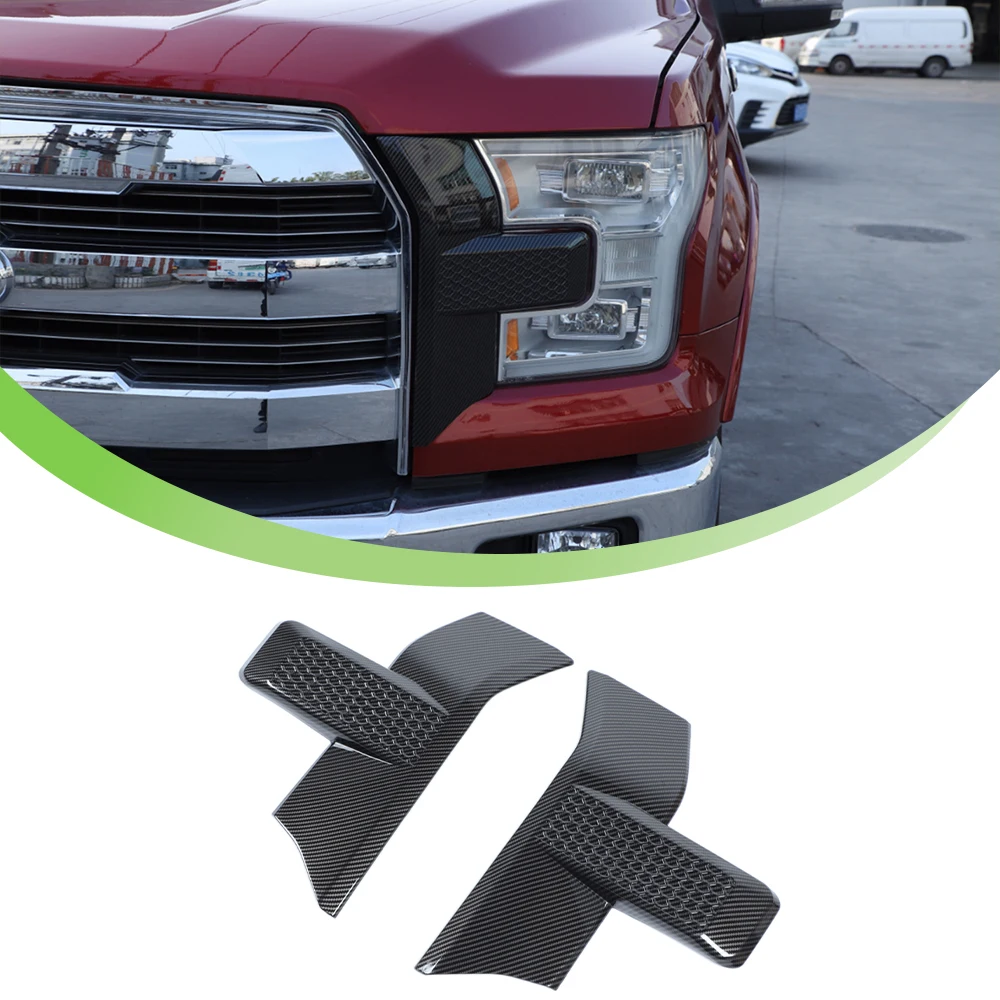 for Ford F150 F-150 2015 2016 2017 2018 2019 2020 Front Bumper Grille Cover Trim Decoration Sticker Car Accessories ABS Black