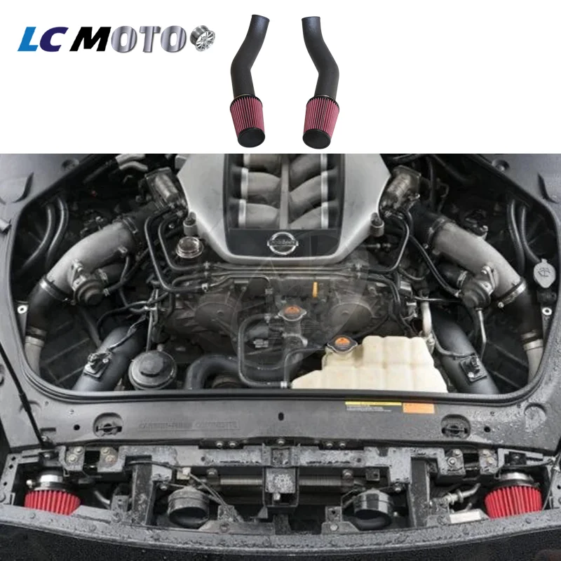 3INCH AIR INTAKE PIPE KIT for NISSAN GTR R35 with Red Air Filters