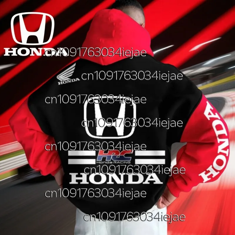 

2025 New Spring-Autumn Honda Hooded Sweatshirt Street Fashion 3D Printed Men's Pullover Outdoor Sports Clothing Racing Clothing
