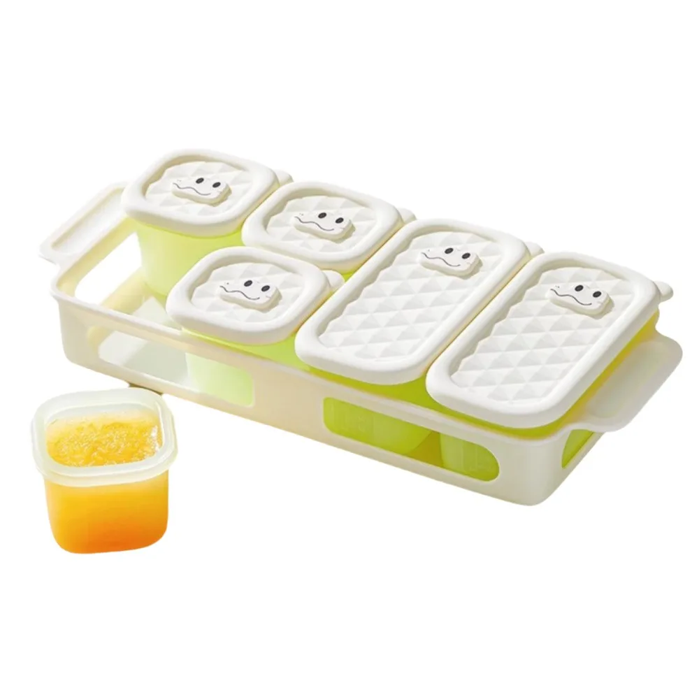 

3/4/6 Grid Design Baby Food Freezer Tray Square Shape Food Grade Food Storage Container Easy To Release with Lid