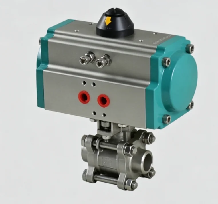 Three-piece pneumatic ball valve butt welding precision casting type can be used as extension rod soft seal zero leakage