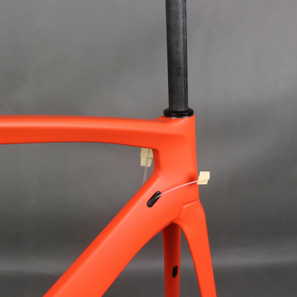 Flat Mount Disc Brake Custom Orange Paint External Cable Road Climbing Bike Frame TT-X30 Max Tire 700X25C