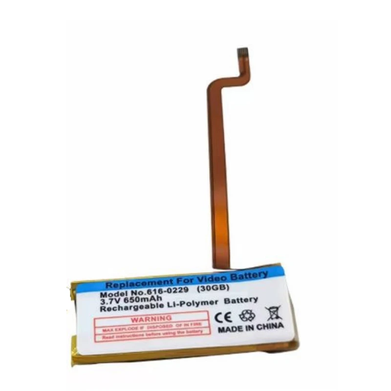 3.7V 650mAh 616-0229 Battery For Apple IPod G5 Classic 6th 7th Video 30GB 120GB 160GB 256GB A1136 A1036 Accumulator AKKU
