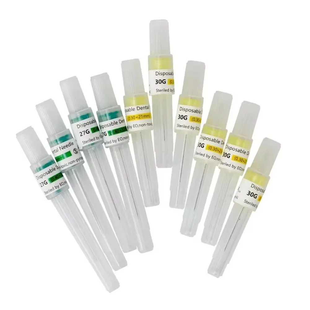 100/200Pcs 치과 마취 바늘 카트리지 팁 일회용 멸균 플라스틱 허브 근관 엔도 관개 주사기 팁 27/30G