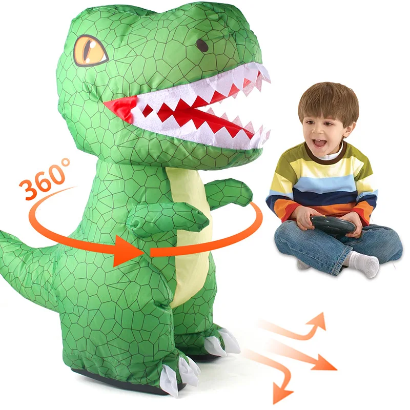 Children's Toys Inflatable Remote Controlled Dinosaur One-click Inflate/Deflate 360° Rotation Large Electric Dinosaur With Music