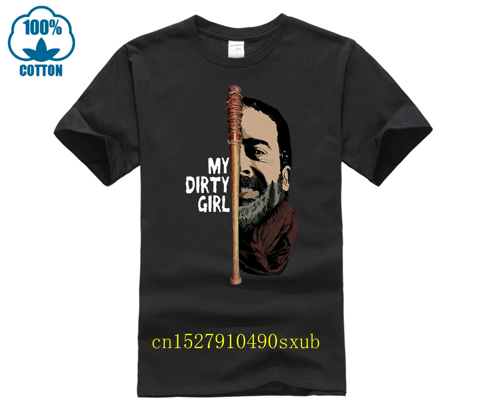 تي شيرت The Walking Dead Negan Lucille تي شيرت رجالي تلفزيوني برقبة دائرية وأكمام قصيرة تي شيرت ملابس شخصية علوية باللون الأسود #1