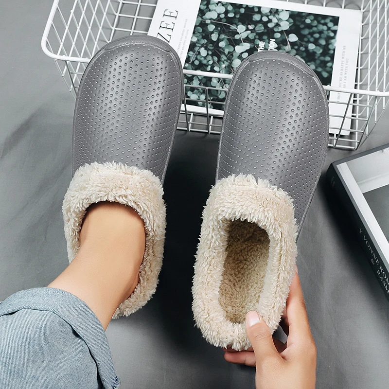 New Style Autumn Winter Eva Men's Home Slippers Casual Shoe Bathroom Beach Thick Bottom Waterproof Anti-slip House Couple Shoes