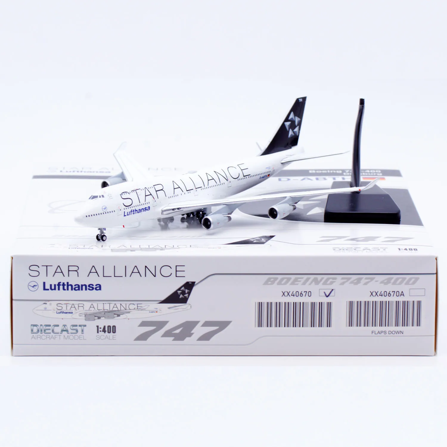 XX40670 合金製コレクタブル飛行機ギフト JCウィングス 1/400 ルフトハンザ「スター・アライアンス」ボーイング747-400 ダイキャスト航空機ジェットモデル D-ABTH