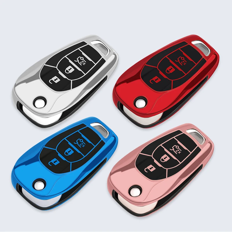 Soft TPU Folding Car Key Covers Case Fob Shell For chevrolet Spark Sonic Camaro Volt Bolt Trax Malibu Cruze Keychain Productor