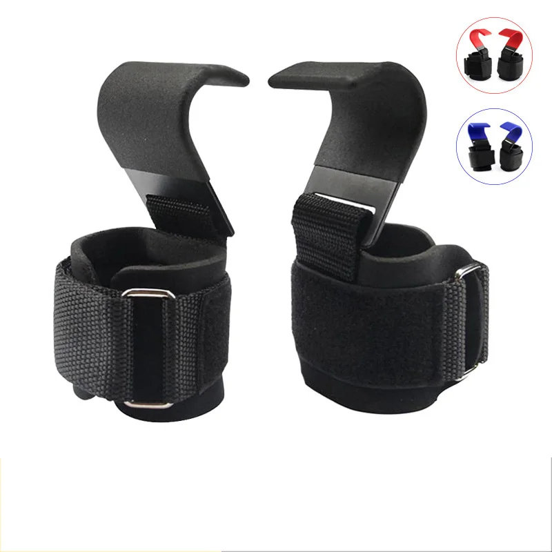 1PCS Weight Lifting Hook Grips With Wrist Wraps Hand-Bar Wrist Strap Gym Fitness Hook Weight Strap Pull-Ups Power Lifting Gloves