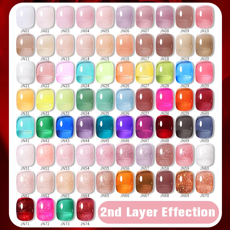 BORN PRETTY 10ml Blood Red Jelly Gel Nail Polish Halloween Nails Art Gel Polish Sheer Translucent Nail Gel for Winter Manicure