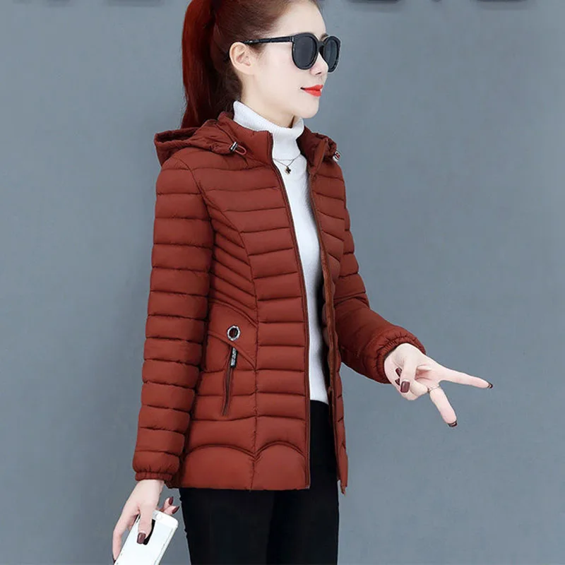 Temperament Coat Women's Short Korean Version Casual Clothes Women's Winter New Hooded Pocket Cotton Coat Tide 6xl