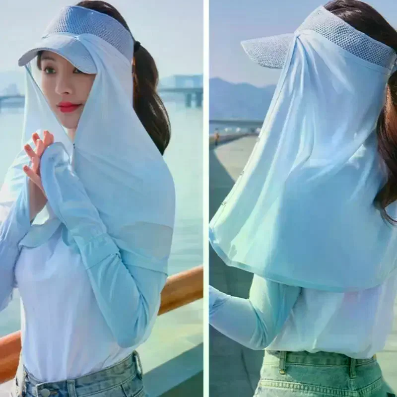 Practical UV Resistant Sunshade Summer Outdoor Hat Curtain for Beach and Camping