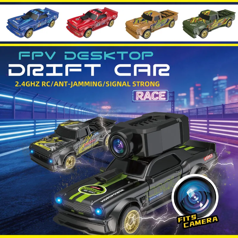 4 new mode 1:64 RC Drift Truck Remote Control Desktop Car With WiFi FPV 720P Camera LED Lights App Controlled Hobby Toy For Kids
