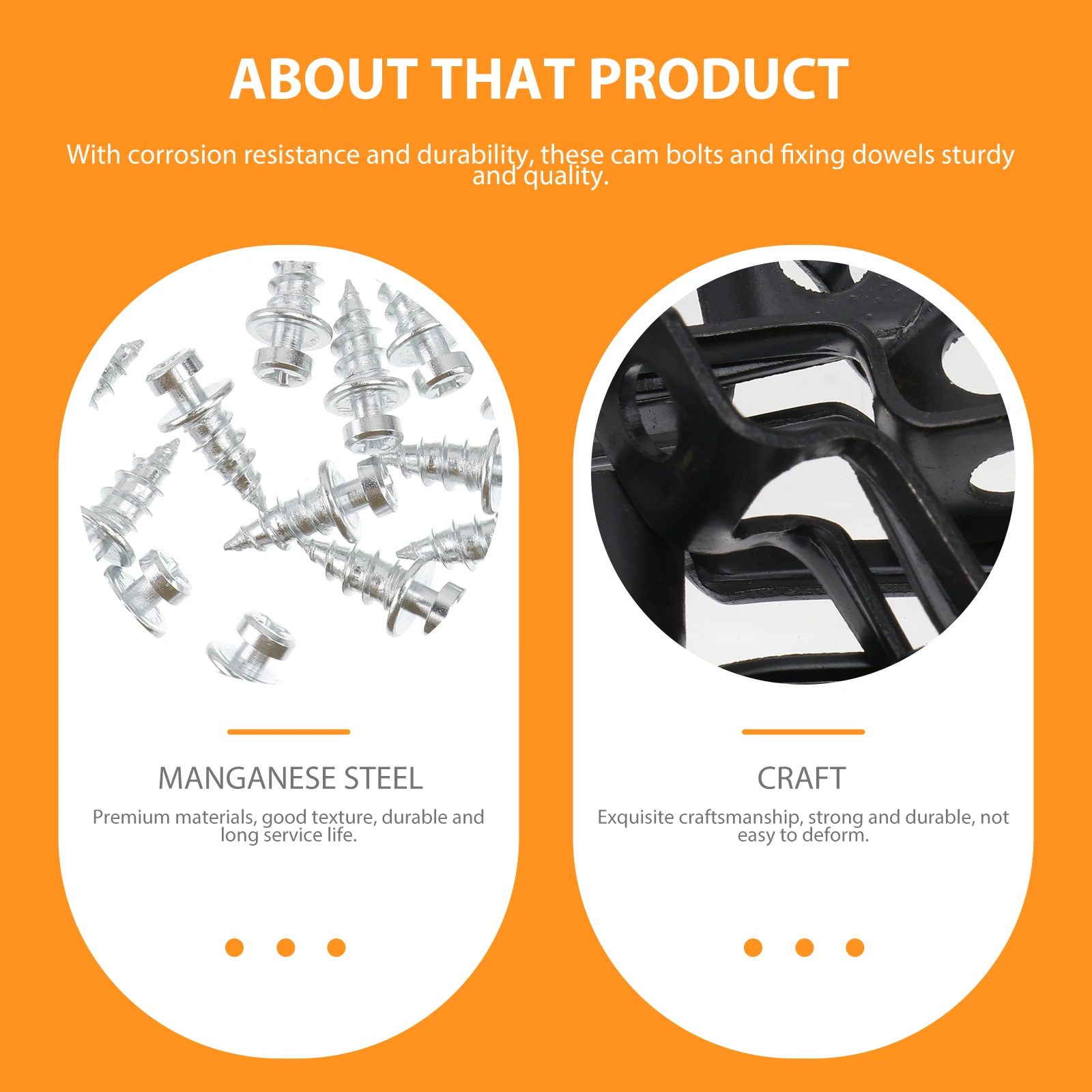 

50Sets Invisible Connectors Heavy Duty Cam Bolts with Pre-Inserted Nuts Strong Cabinet Connectors for Dresser and Household